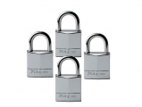Masterlock - Set of 4 bronze, nickel-plated padlocks with Inox neck - Safe deposit boxes -Security Locks - Padlocks